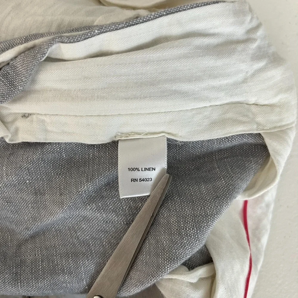 Banana‎ Republic Chino Pants Women's Size 14 Gray The Martin Fit Linen Blend